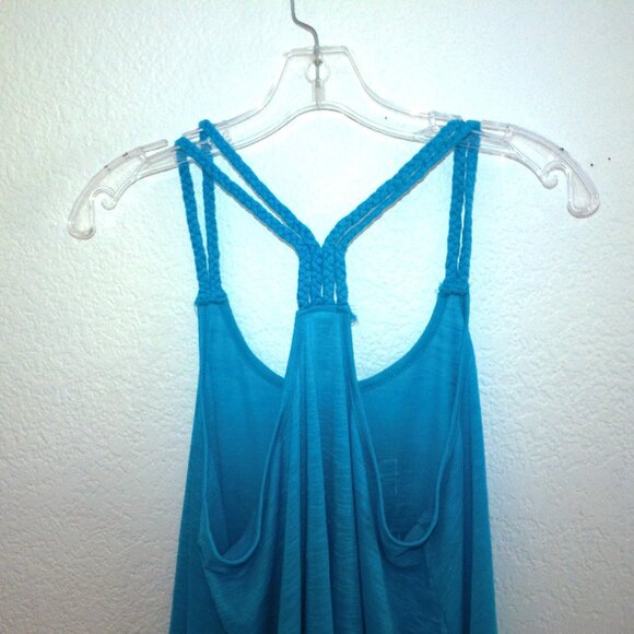 No boundaries, Blue palm trees tank top, with braided straps design. - Picture 10 of 10